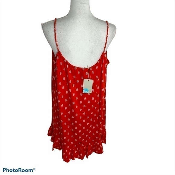 Boden Feather Print Slip Dress NWT Red Women’s 16 - Picture 5 of 10